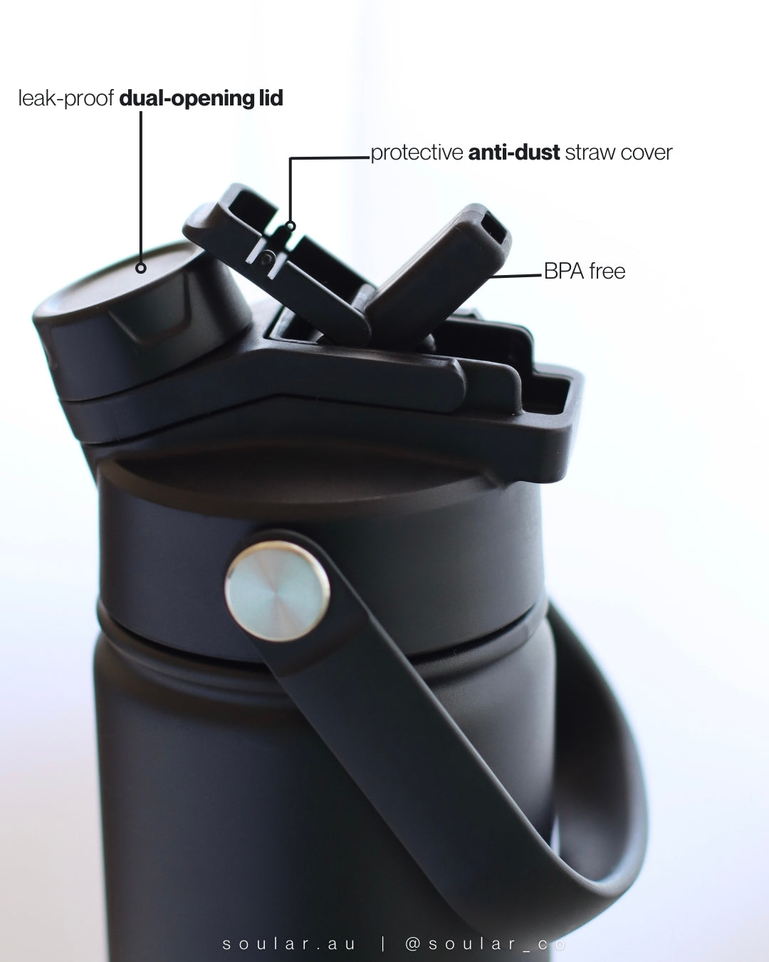 Dual lid | 2-in-1 Straw + Wide Mouth