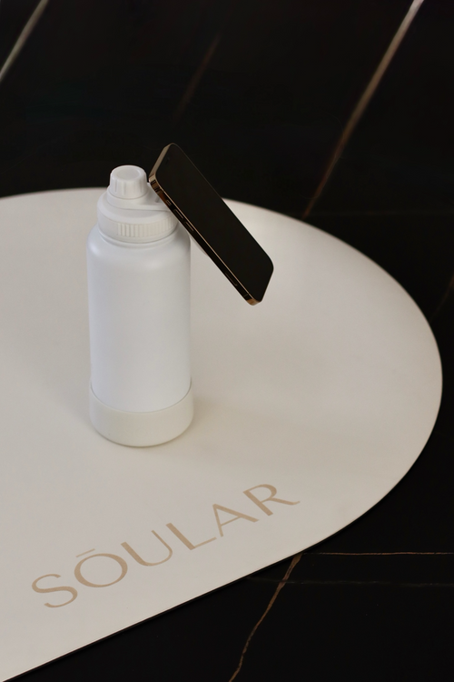 full cream mag bottle white soular mat pilates yoga