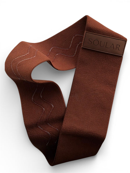 Soular heavy resistance band, espresso colour, brown with inner silicone grip anti slip