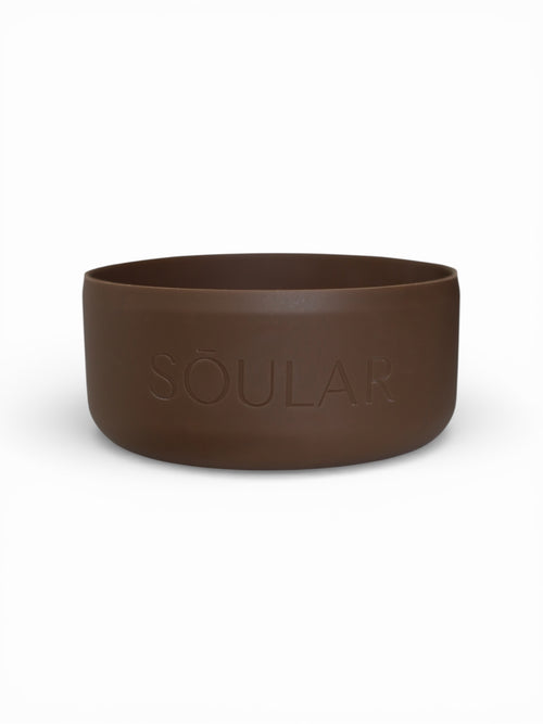 SŌULAR silicone bottle protector for stainless steel water bottles in brown