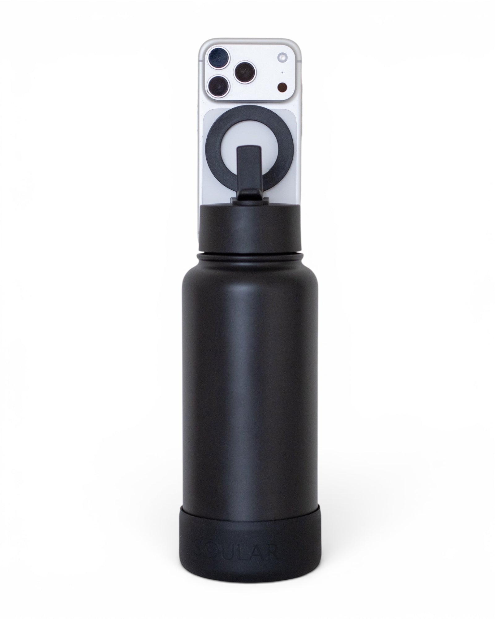 soular magnetic straw lid that holds the phone front
